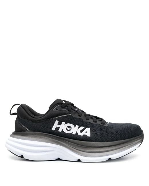 Hoka One One Black Logo-print Chunky-sole Sneakers