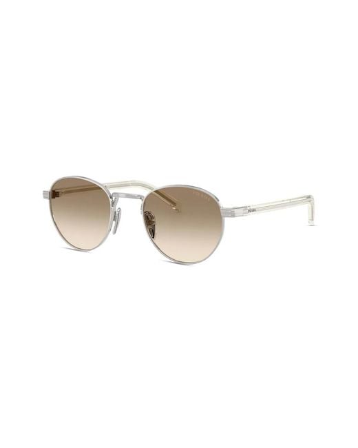 Prada Natural Round-Frame Sunglasses