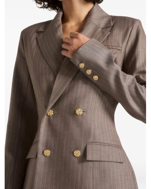 Manière De Voir Maia ストライプ ダブルジャケット Gray