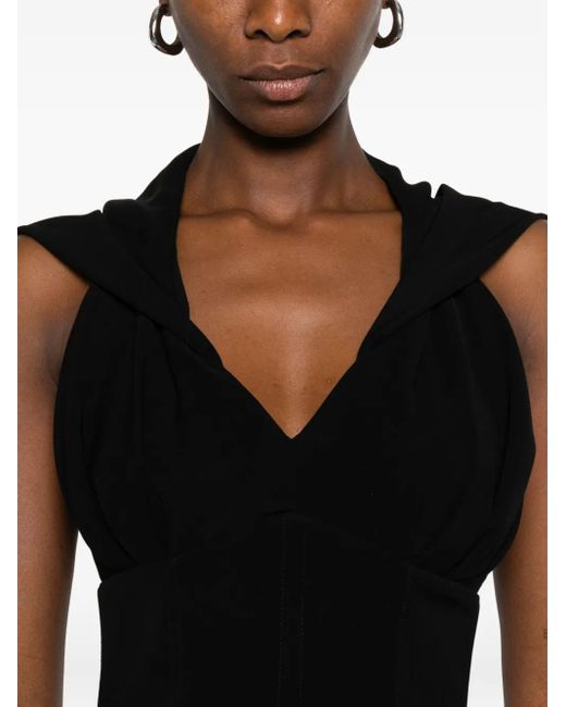 Vestiaire d'un Oiseau Libre Mouwloze Mini-Jurk Met Capuchon in het Black