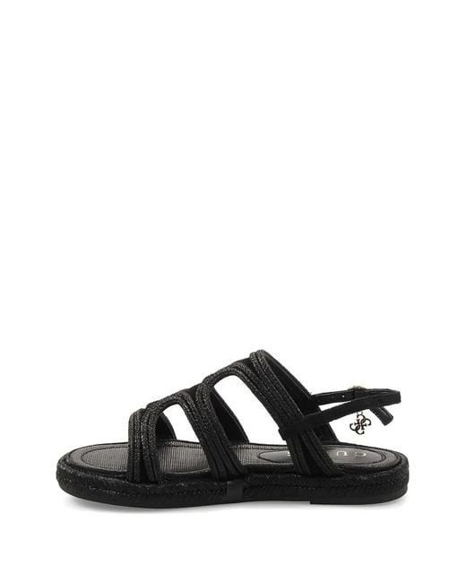 Guess Black Kalore Braided Strappy Sandals