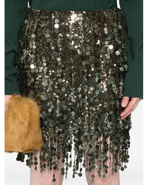 Blumarine Green Minirock mit Fransen