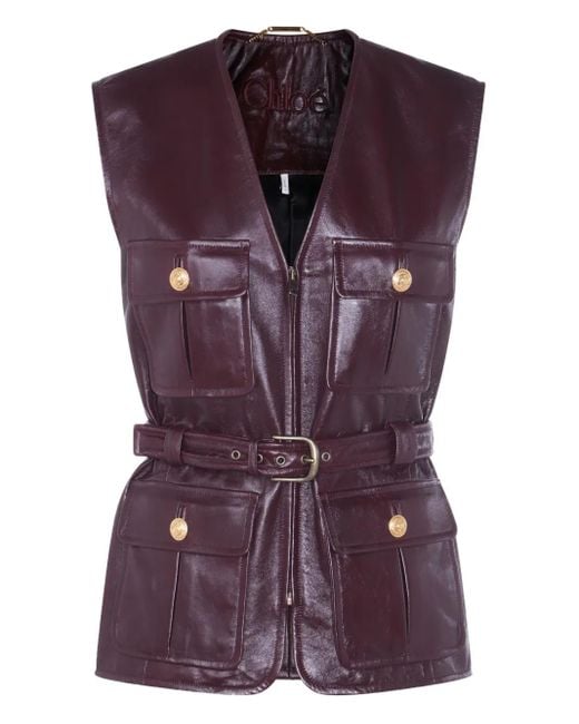 Chaleco con cinturón Chloé de color Purple