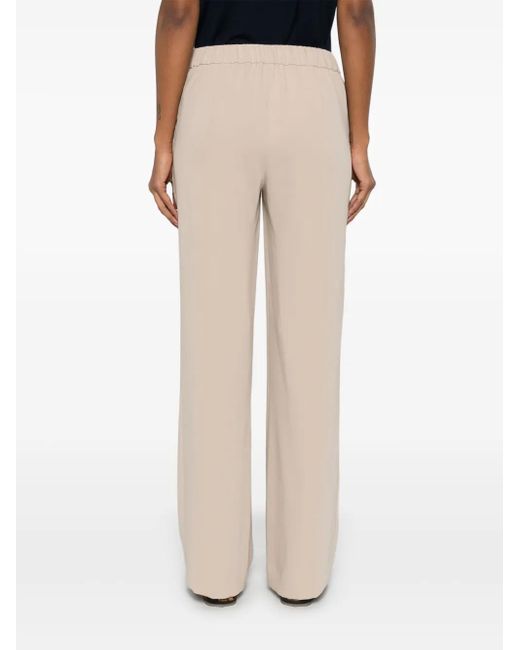 P.A.R.O.S.H. Natural Wide-Leg Cady Pants With Minimalist Aesthetic
