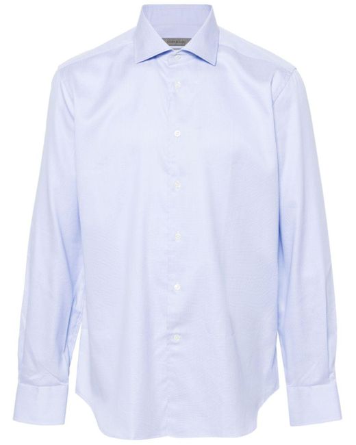 Corneliani White Polka-dot Cotton Shirt for men
