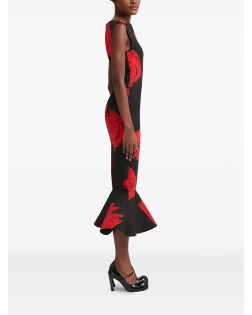 Marni Red Floral Print Dress,