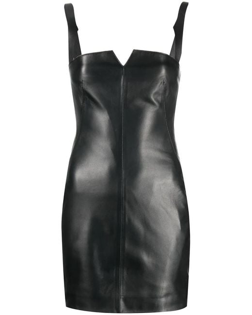 Off-White c/o Virgil Abloh Black Leather Mini Dress