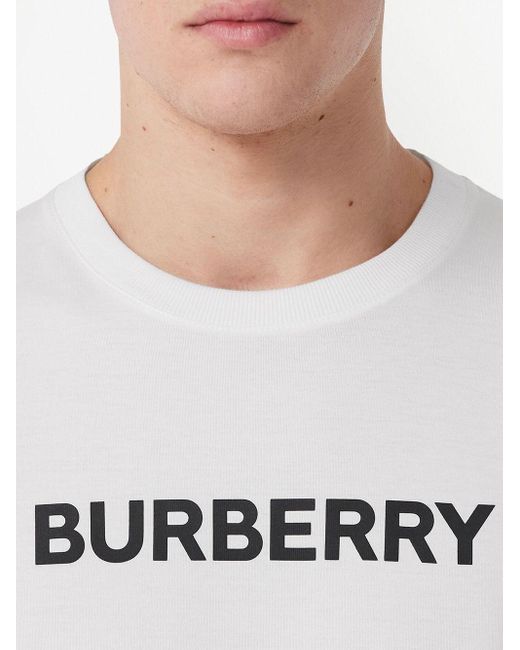 Camiseta con logo estampado Burberry de hombre de color White