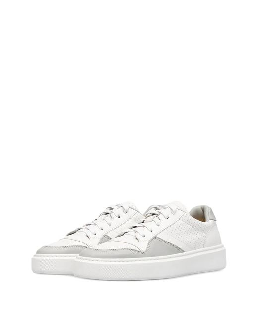 Doucal's White Perforated Panel Sneakers