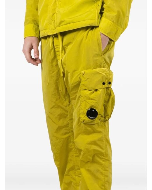 C P Company Yellow Chrome-R Ergonomic Cargo Lens Pants for men