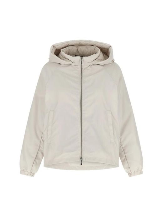 Moorer White Soave Removable-Hood Jacket