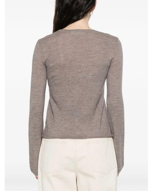 Lisa Yang Brown Georgie Long-Sleeve Top