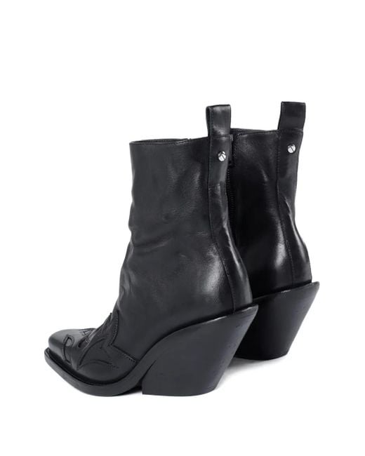 Bottines En Cuir À Détails De Sangles Ann Demeulemeester pour homme en coloris Black