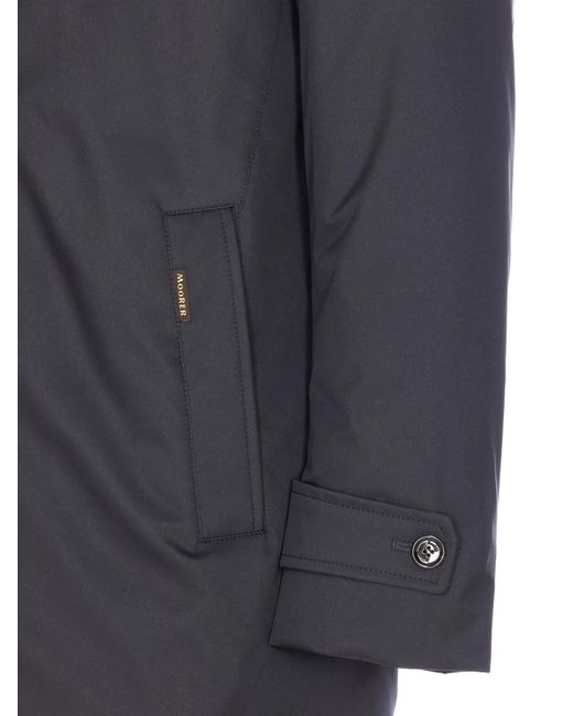 Moorer Blue High-Neck Padded Coat for men