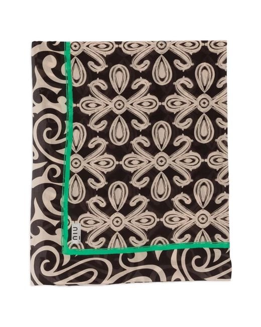 Niu Black Floral Print Scarf