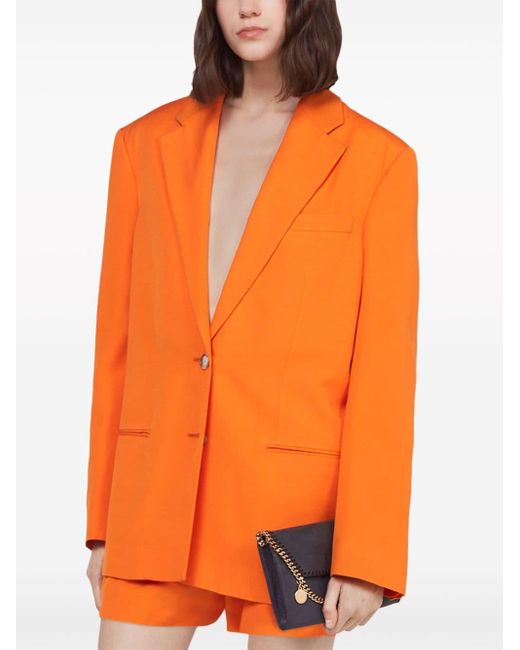 Stella McCartney Blazer Met Enkele Rij Knopen in het Orange