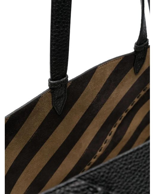 Fendi Black Large Selleria Diagonal Shopper Tote Bag for men