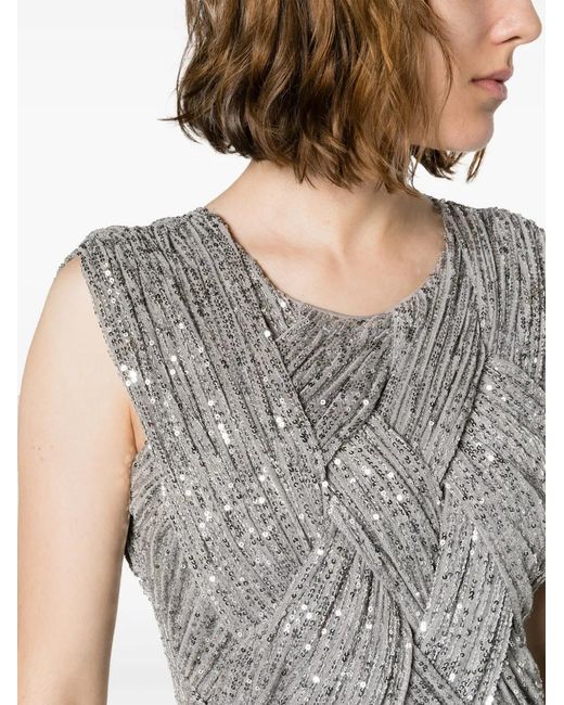 Atu Body Couture Gray Emotional Braided Maxi Dress