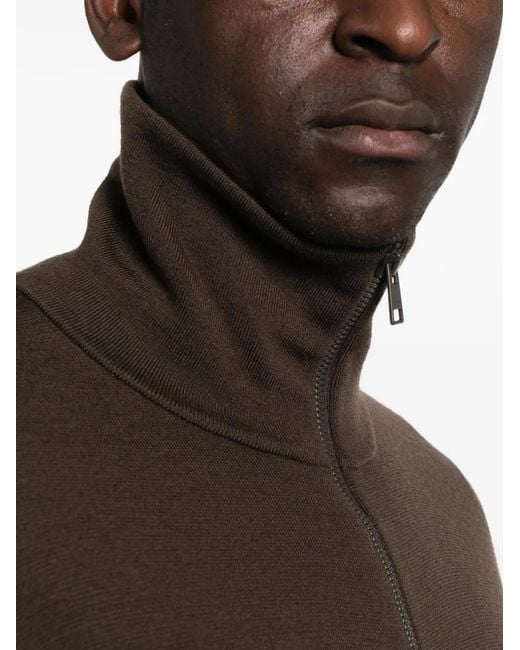 Sandro Brown Zip-Up Cardigan for men