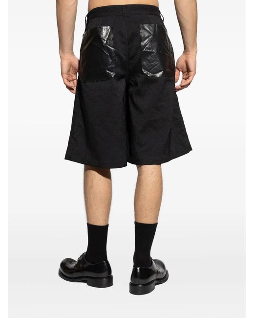 Comme des Garçons Black Pleated Patch-Pocket Shorts for men