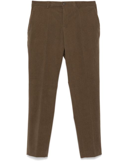 Boss Brown Slim-Cut Corduroy Trousers for men