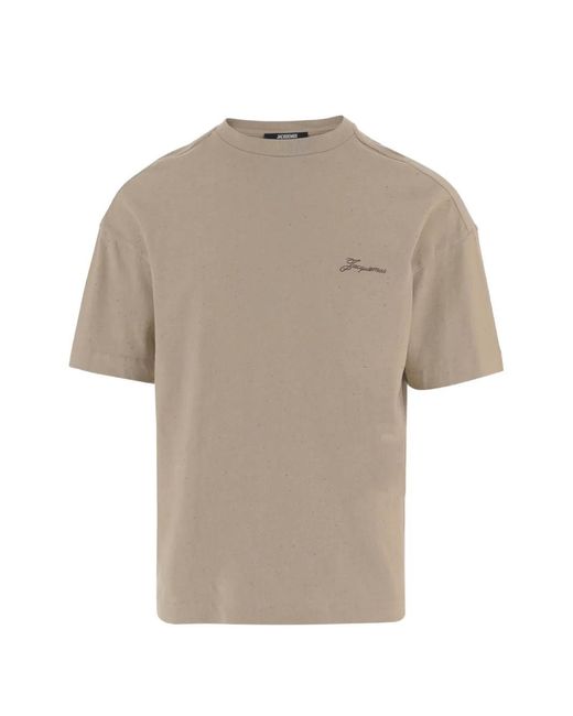 Jacquemus Gray T-Shirt À Logo Brodé for men