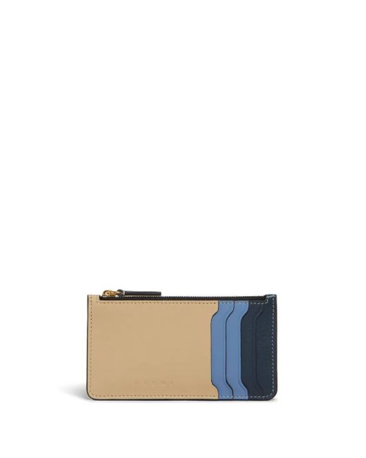 Marni Blue Embossed-Logo Cardholder