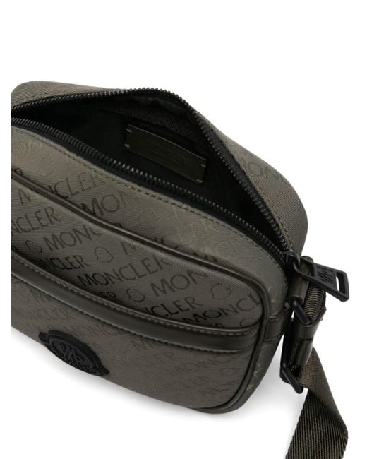 Moncler Black Tech Jacquard Crossbody Bag - Men's - Polyester/calf Leather/polyamide for men