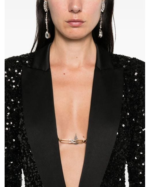 Elisabetta Franchi Black Sequin-Embellished Jumpsuit