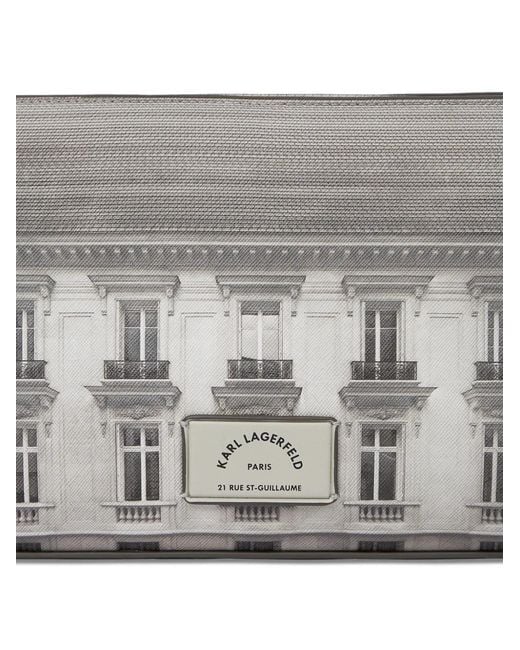 Karl Lagerfeld White Rue St-Guillaume Maison Leather Clutch Bag for men