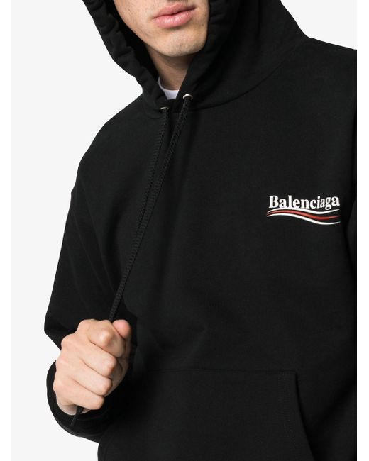 Balenciaga Black Political Logo Hoodie for men