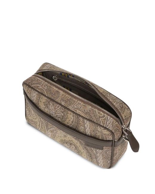 Etro Brown Paisley Jacquard Crossbody Bag for men