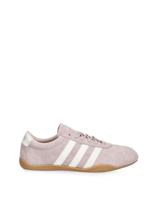 Adidas Pink Suede Panelled Sneakers
