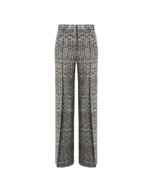 Missoni Gray Zigzag-Knit Sequin-Embellished Trousers