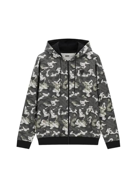 Guess Black Camouflage-Print Hoodie for men