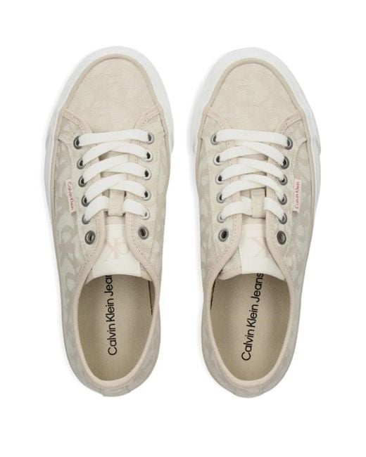 Calvin Klein Brown Platform Logo Low-Top Sneakers