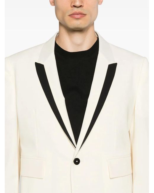 SAPIO Natural Contrasting-Trim Single-Breasted Blazer for men