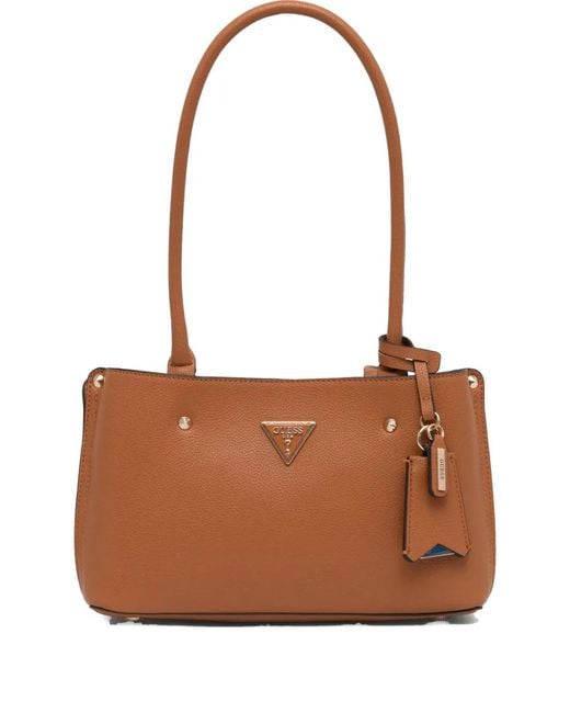 Guess Brown Sac Porté Épaule À Patch Logo