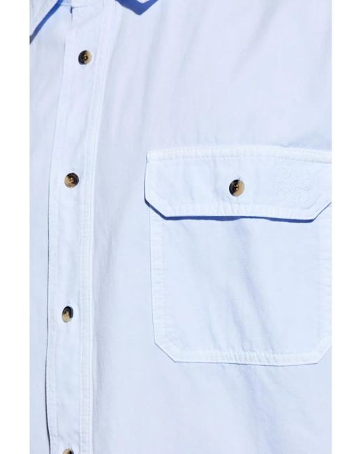 メンズ Loewe コットン シャツ Blue