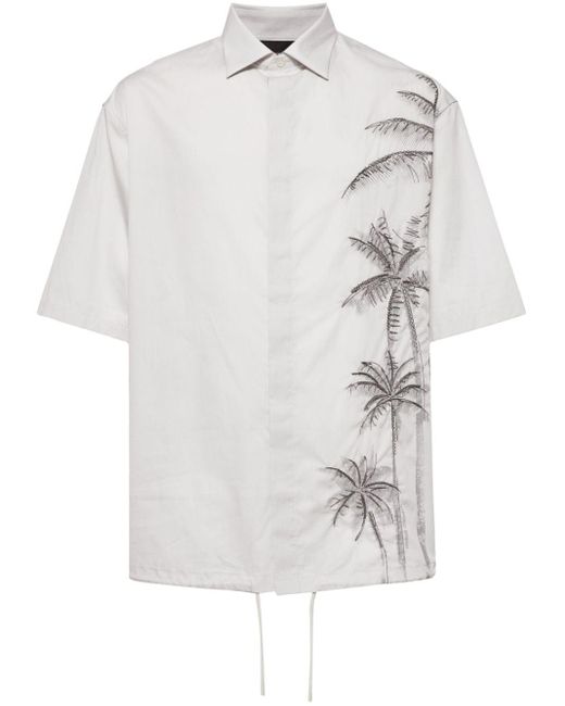 Emporio Armani Hemd mit Palmenstickerei in White für Herren