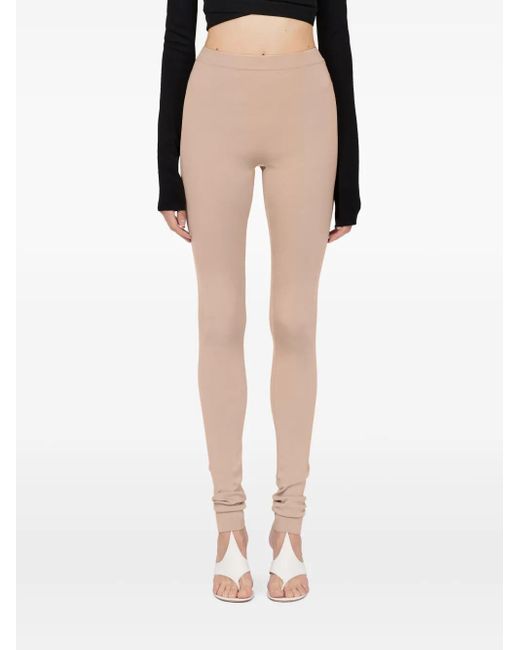 Ferragamo Natural Ribbed Leggings