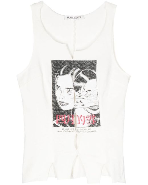 Our Legacy White Race Tank Top