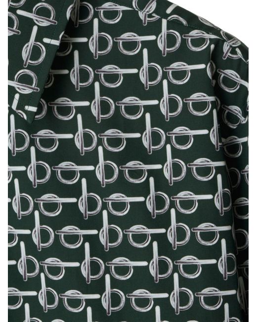 Burberry Green B Cotton Shirt for men