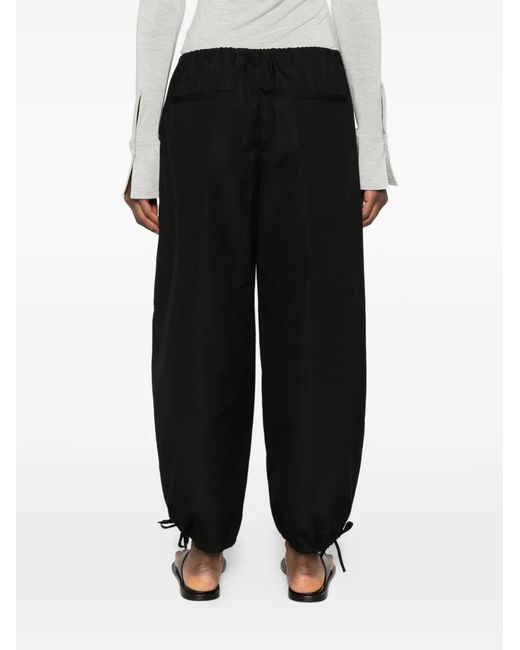 Totême Black Drawstring-Fastening Trousers