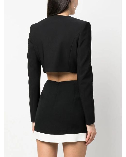 Genny Black Long-Sleeve Cropped Blazer