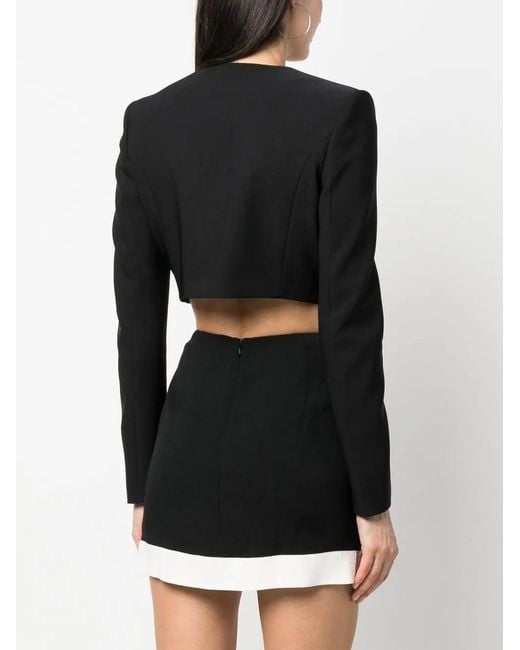 Genny Black Long-Sleeve Cropped Blazer