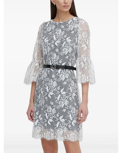 Bruuns Bazaar Gray Tuberosa BBMajah Minikleid aus Blumenspitze mit Glockenärmeln