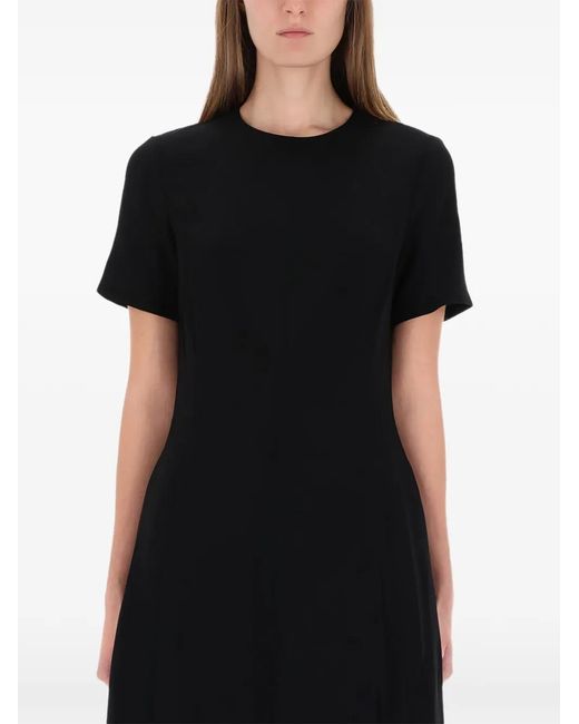 adriana chechik black dress TEODORA Black High Neck Sleeveless A-line Princess Cut Midi Dress – Matea  Designs main image 0