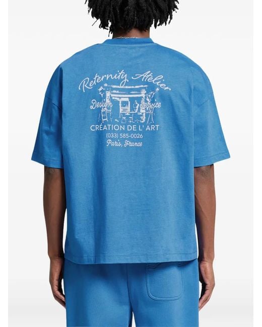 RETERNITY Blue Graphic T-Shirt for men