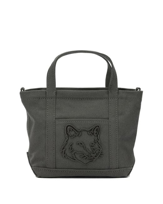 Maison Kitsuné Black Fox Head Tote Bag